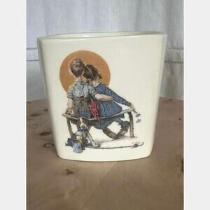 Vintage Norman Rockwell “Two’s Company”‎ Planter | 1983 FTD Limited Edition
